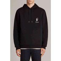 İkizler Burcu Baskılı Siyah Erkek Kapşonlu Sweatshirt