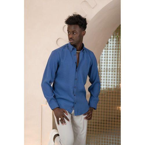 Dorss Yaka Düğmeli Yazlık İnce Tiril Tiril  %100 Modal Slimfit Gömlek