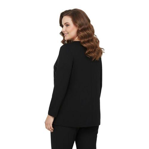 Kadın Siyah Sıfır Yaka Taşlı Bluz BGL-ST05154