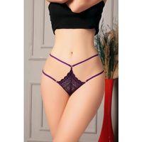 Fantezi Dantelli 2 İpli Mor Tanga String