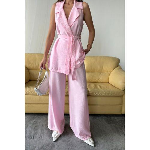 YELEK - PANTOLON TAKIM ÇİLEK KUMAŞ - Pembe