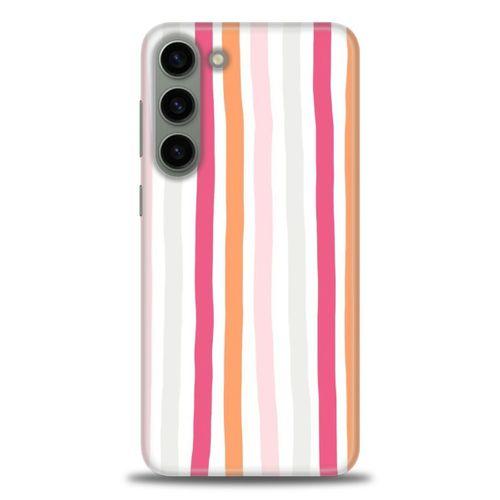 Samsung Galaxy S23 Kılıf HD Baskılı Kılıf - Pembe Çubuklar + Tam Ekran Koruyucu