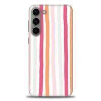 Samsung Galaxy S23 Kılıf HD Baskılı Kılıf - Pembe Çubuklar + Tam Ekran Koruyucu