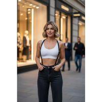 Siyah Kadın Kemer Deri Omuz Detaylı Vücut Aksesuarı - Brf213