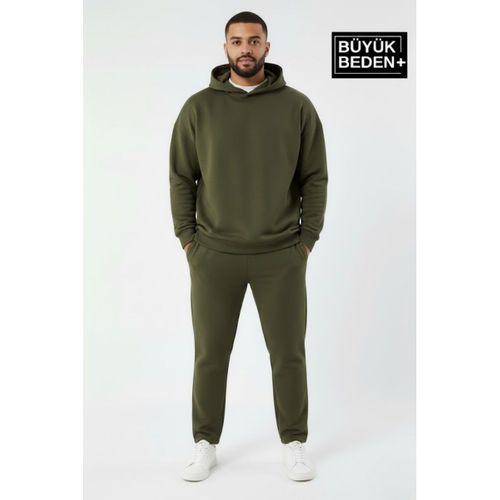 Erkek Büyük Beden Kapşonlu ince Sweatshirt SPR24BSW57