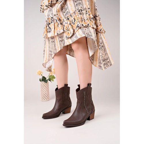 Matin Acı Kahve Cilt Topuklu Bot