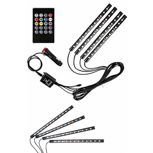 12 Ledli Rgb Işıklı Araç Içi Ayak Altı Led Oto Ampul Kumandalı 7 Renk