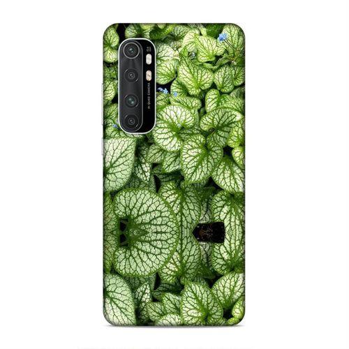 Xiaomi Mi Note 10 Lite Kılıf Mavi Cicekli Yapraklar Arka Kapak Silikon Koruma Full Koruyucu