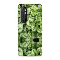 Xiaomi Mi Note 10 Lite Kılıf Mavi Cicekli Yapraklar Arka Kapak Silikon Koruma Full Koruyucu