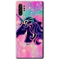 Samsung Galaxy Note 10 Plus Kılıf HD Desen Baskılı Arka Kapak + Temperli Cam - Unicorn Kristal