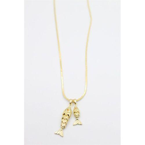 Vip Balık Kolye - Altın