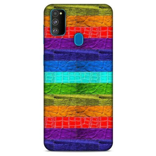 Samsung Galaxy M30s Kılıf Patchwork (38) Neo Hybrid Kılıf Yeşil Kırmızı Mor