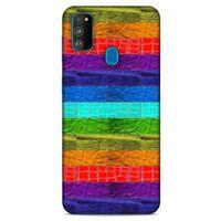 Samsung Galaxy M30s Kılıf Patchwork (38) Neo Hybrid Kılıf Yeşil Kırmızı Mor