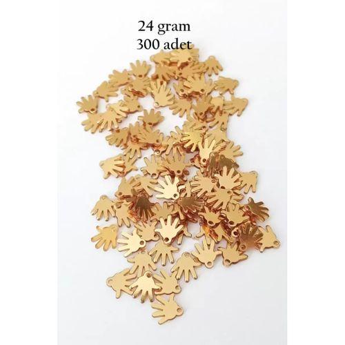 Oya Abiye Bileklik Kolye Pleksi Metalik Plastik Pul Altın Renk 24 gram 300 adet - BNC545