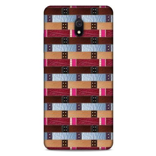 Xiaomi Redmi 8A Kılıf Patchwork (45) Liquid Air Kılıf Bordo Gri