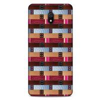 Xiaomi Redmi 8A Kılıf Patchwork (45) Liquid Air Kılıf Bordo Gri
