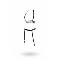 Siyah Harness Takım Suni Deri Ayarlanabilir Jartiyerli - Brf232