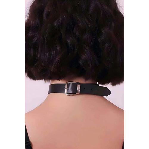 Püsküllü Deri Tasma, Deri Choker, Püskül Detaylık Şık Choker - Brf1236