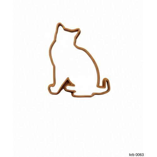Yan Profili Hafif Dönük Oturan Kedi Kurabiye Kalıbı ve Hamur Kesici – Şeker Hamuru ve Oyun Hamuru İçin Tek Parça Kalıp