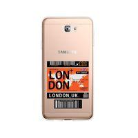 Samsung J7 Prime London Bilet Tasarımlı Premium Şeffaf Silikon Kılıf