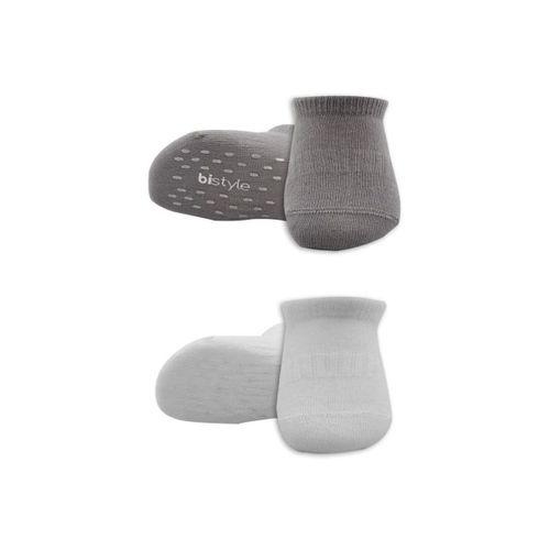 Eğitici Oyuncak Bistyle 2'Li Sneakers Kaymaz Colours Penye Çorap BS20104 Gri Beyaz