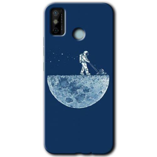 Tecno Spark 6 Go Kılıf HD Desen Baskılı Arka Kapak+Temperli Cam - Uzay İşçisi
