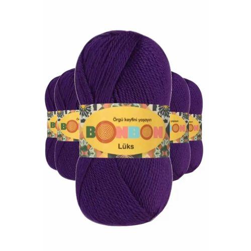 5 Adet Lüks Patik İpi Yünü Mor 98290 - bonbon mudanis