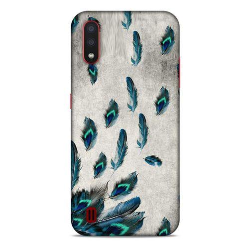 Samsung Galaxy A01 Kılıf Desenli Özel Seri Tüyler (16) Kalın Kılıf
