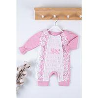 Gofralı Fransız Güpürlü % 100 Pamuk Kız Bebek Tulumu