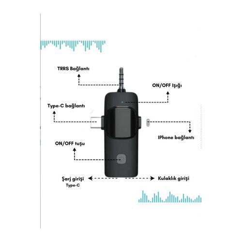 Yüksek Kalite Profesyonel 3 In 1 Kablosuz Taşınabilir Yaka Mikrofonu Tüylü