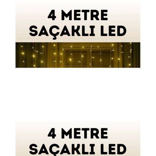 4 Metre Şelale Perde Led Işık Dış Mekan İç Mekan Uyumlu