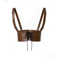 Kahverengi Deri Kadın Elbise Kemeri, Omuzdan Askılı Elbise Kemeri - Brf1429