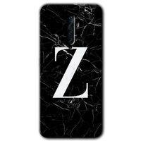 OPPO Oppo Reno 2z Kılıf HD Desen Baskılı Arka Kapak - Siyah Mermer Desenli Z Harfi