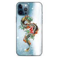 Apple iPhone 12 Pro Max Kılıf Dragons (29) Arka Koruma Kılıfı Tatoo Mavi Ejderha