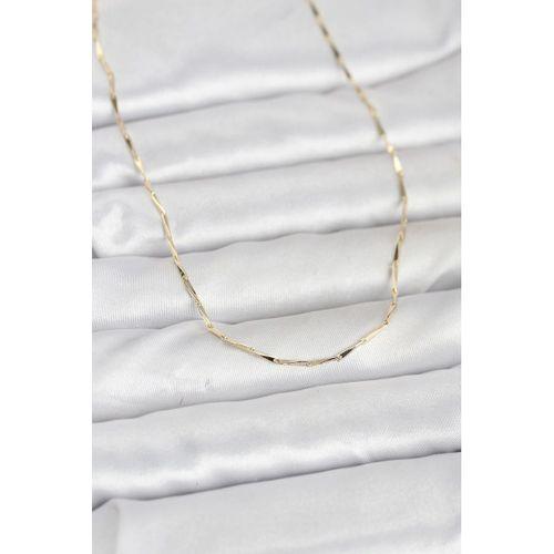 CM 14K Gold Renk Çubuk Kesme Zincir Model 60 cm Kadın Kolye