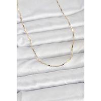 CM 14K Gold Renk Çubuk Kesme Zincir Model 60 cm Kadın Kolye