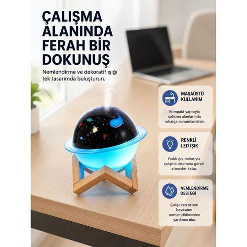 Gece Lambası Özellikli Taşınabilir Nemlendirici Ve Aromaterapi Cihazı Usb Girişli