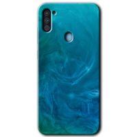 Samsung Galaxy M11 Kılıf HD Desen Baskılı Arka Kapak - Mavi Aura