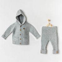 Andywawa AC24335 Knitwear 2'li Triko Takım Grey Melange