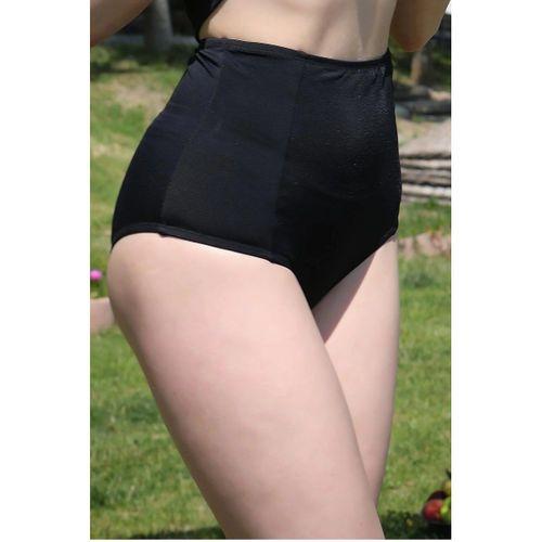 Kadın Yüksek Bel Tek Alt Bikini Siyah