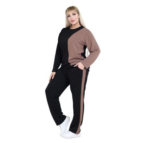Melsay Butik Siyah Taba Renk Bloklu Modal Kadın Eşofman Takımı
