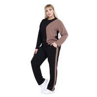 Melsay Butik Siyah Taba Renk Bloklu Modal Kadın Eşofman Takımı