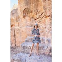 Etnik Desenli Truvakar Kollu V Yaka Elbise