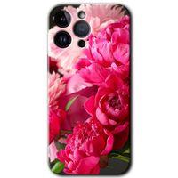 Potkal Hediye Fabrikası iPhone 14 Pro Max Kılıf HD Desen Baskılı Arka Kapak - Kırmızı Beyaz Gül