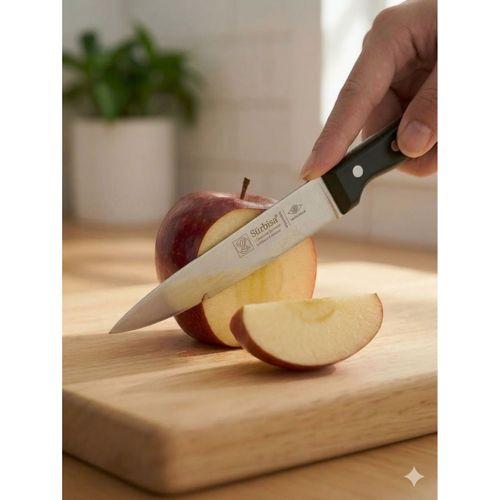 Sürmene Meyve Sebze Mutfak Bıçağı 20 cm Paslanmaz Çelik Keskin Pimli Siyah Bıçak Sürbisa 61004-P