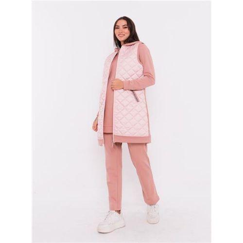 Minimal Kapitoneli Yelekli Spor Üçlü Takım - 70060.034 - Pudra
