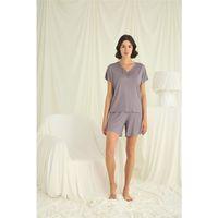 Kısa Kollu Dantelli V Yaka Şort Takımı