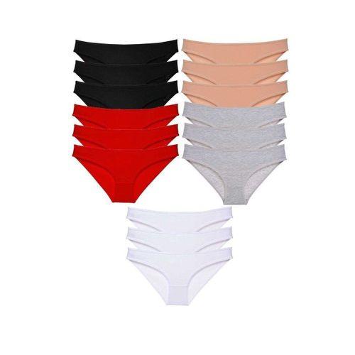 15 Adet Eko Set Likralı Kadın Slip Külot Çok Renkli