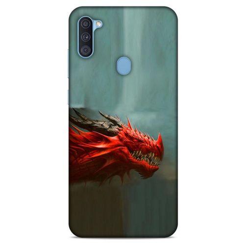 Samsung Galaxy A11 Kılıf Dragons (17) Tasarım Kılıf Siyah Boynuzlu Ejderha