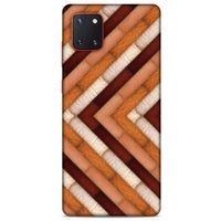 Samsung Galaxy Note 10 Lite Kılıf Patchwork (40) Fit Silikon Kılıf Kahverengi Beyaz